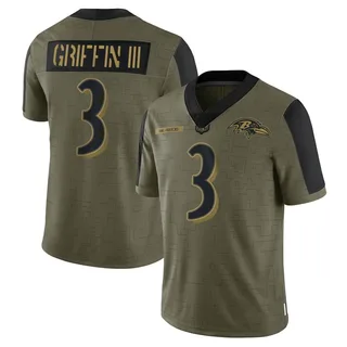 Robert Griffin III Baltimore Ravens Youth Limited 2021 Salute To Service Nike Jersey - Olive