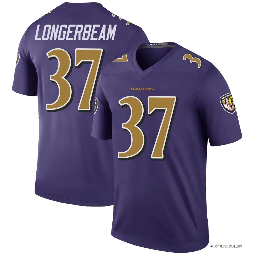 Robert Longerbeam Baltimore Ravens Men's Color Rush Legend Nike Jersey - Purple