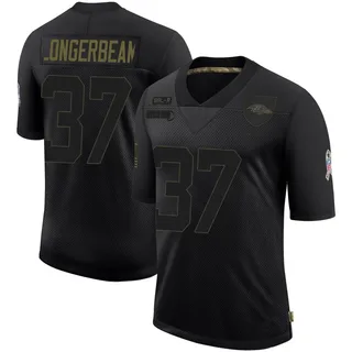 Robert Longerbeam Baltimore Ravens Men's Limited 2020 Salute To Service Nike Jersey - Black