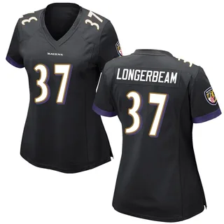 Robert Longerbeam Baltimore Ravens Women's Game Nike Jersey - Black