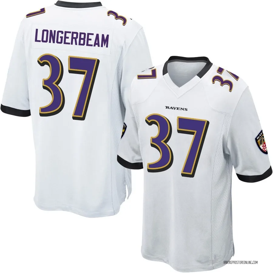 Robert Longerbeam Baltimore Ravens Youth Game Nike Jersey - White