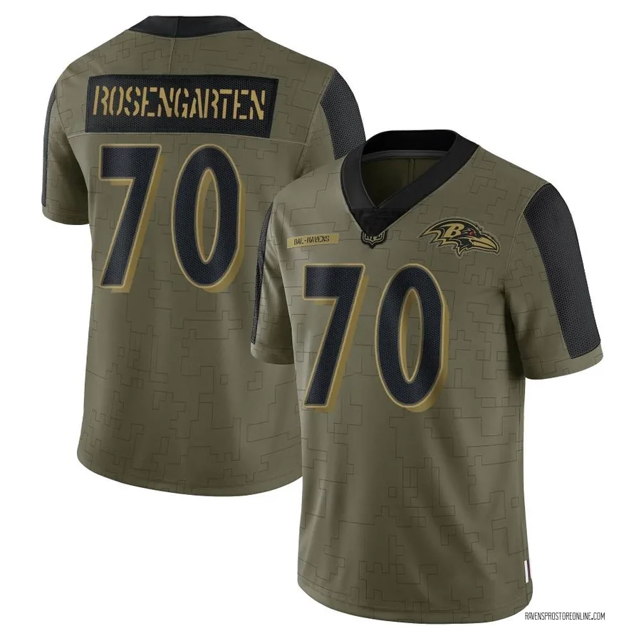 Roger Rosengarten Baltimore Ravens Youth Limited 2021 Salute To Service Nike Jersey - Olive