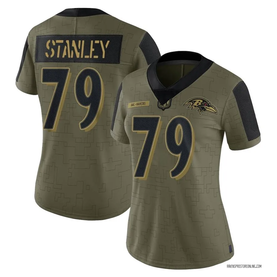 Ronnie Stanley Baltimore Ravens Women's Limited 2021 Salute To Service Nike Jersey - Olive