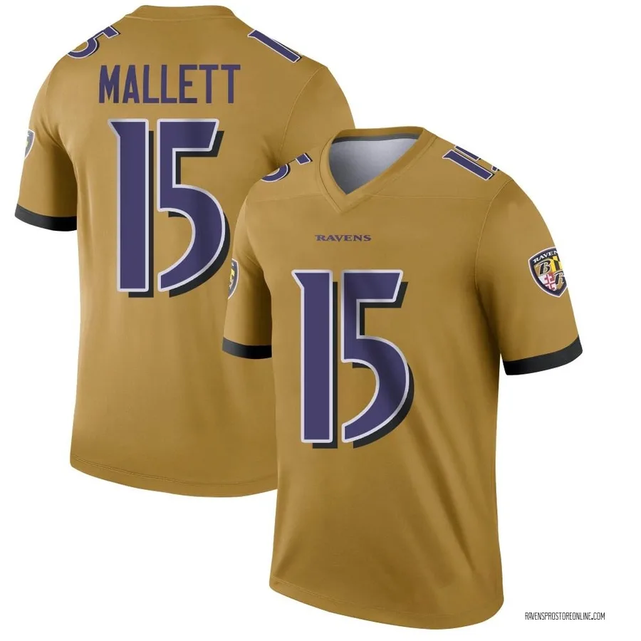 Ryan Mallett Baltimore Ravens Men's Legend Inverted Nike Jersey - Gold