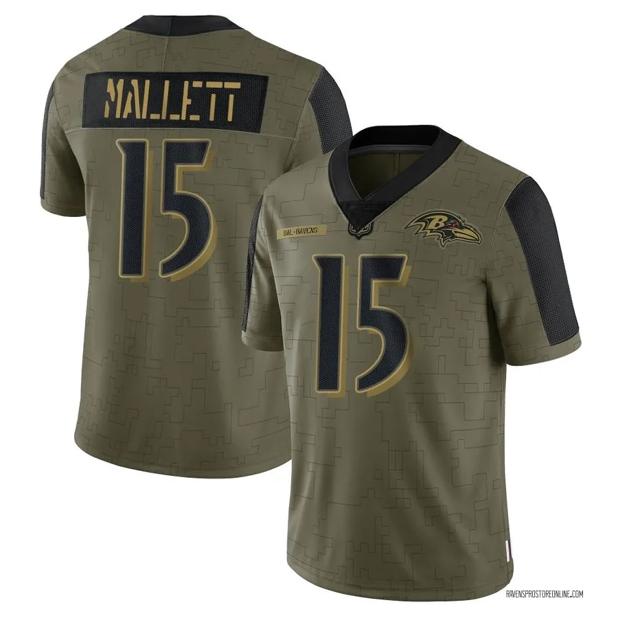 Ryan Mallett Baltimore Ravens Men's Limited 2021 Salute To Service Nike Jersey - Olive