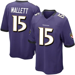 Ryan Mallett Baltimore Ravens Youth Game Team Color Nike Jersey - Purple