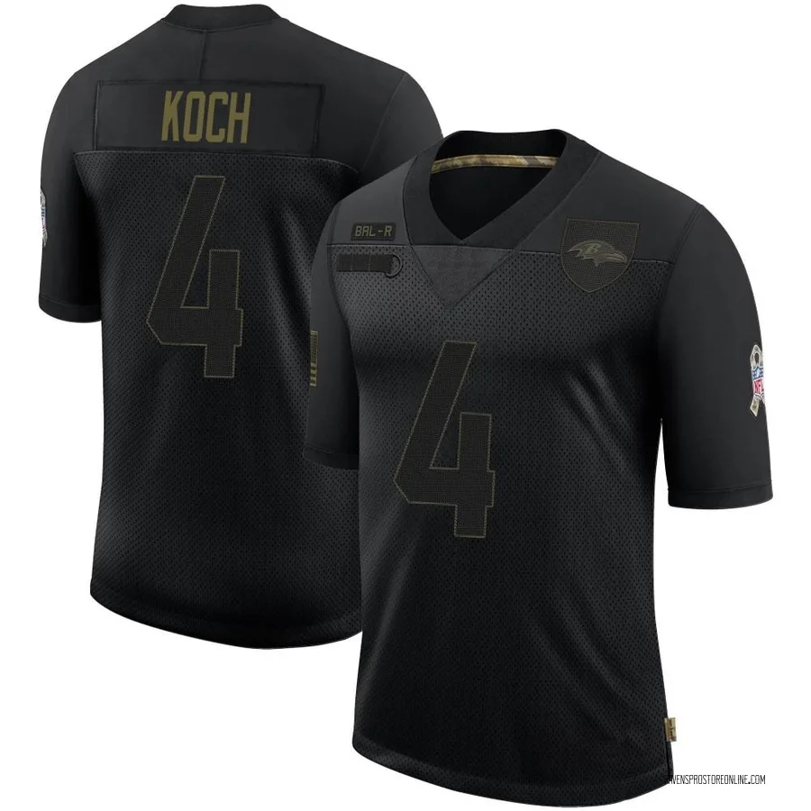 Sam Koch Baltimore Ravens Men's Limited 2020 Salute To Service Nike Jersey - Black