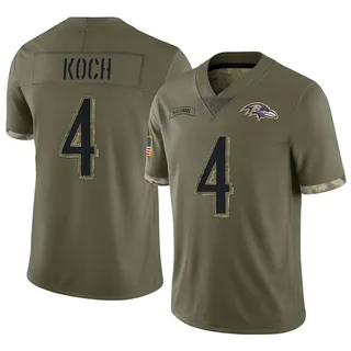 Sam Koch Baltimore Ravens Men's Limited 2022 Salute To Service Nike Jersey - Olive