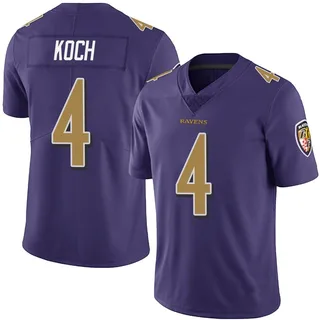 Sam Koch Baltimore Ravens Men's Limited Team Color Vapor Untouchable Nike Jersey - Purple