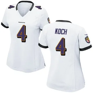 Sam Koch Baltimore Ravens Women's Game Nike Jersey - White