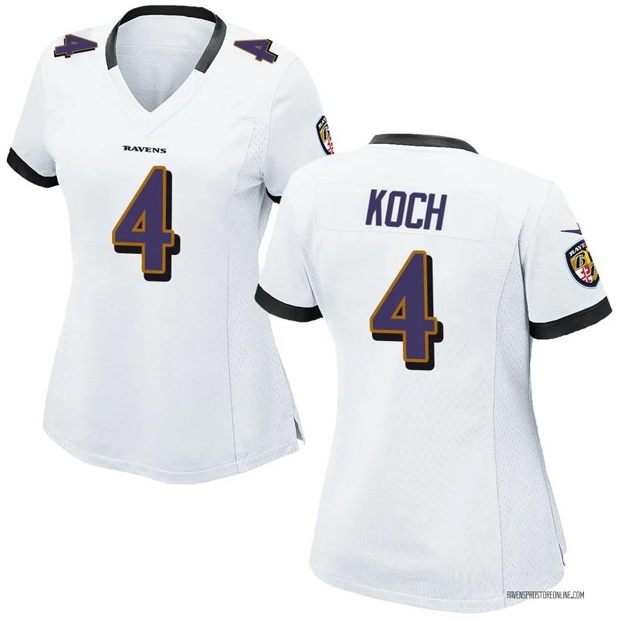 Sam Koch Baltimore Ravens Women's Game Nike Jersey - White