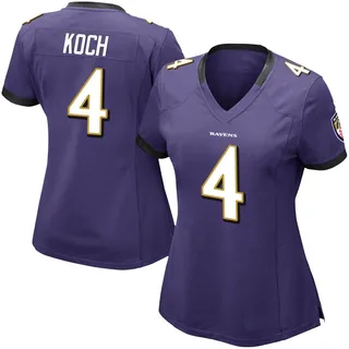 Sam Koch Baltimore Ravens Women's Limited Team Color Vapor Untouchable Nike Jersey - Purple