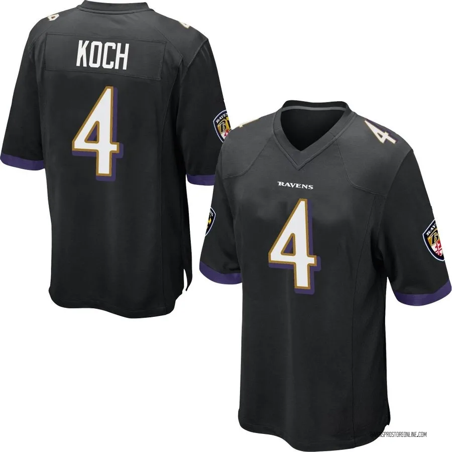 Sam Koch Baltimore Ravens Youth Game Nike Jersey - Black