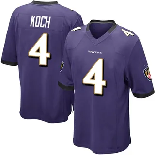 Sam Koch Baltimore Ravens Youth Game Team Color Nike Jersey - Purple