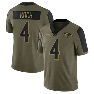 Sam Koch Baltimore Ravens Youth Limited 2021 Salute To Service Nike Jersey - Olive