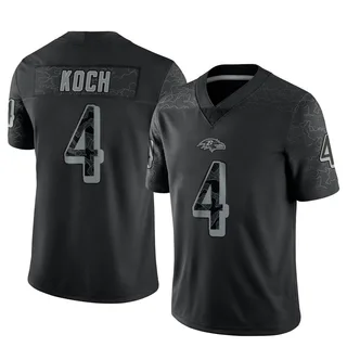 Sam Koch Baltimore Ravens Youth Limited Reflective Nike Jersey - Black