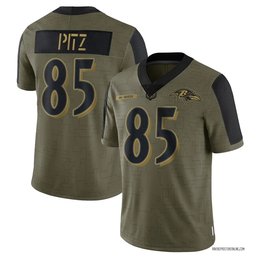 Sam Pitz Baltimore Ravens Men's Limited 2021 Salute To Service Nike Jersey - Olive
