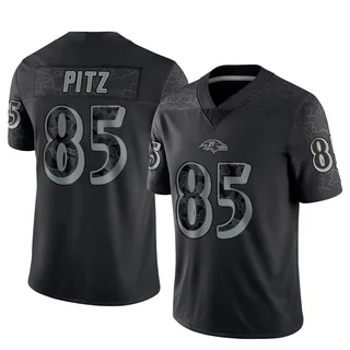 Sam Pitz Baltimore Ravens Men's Limited Reflective Nike Jersey - Black