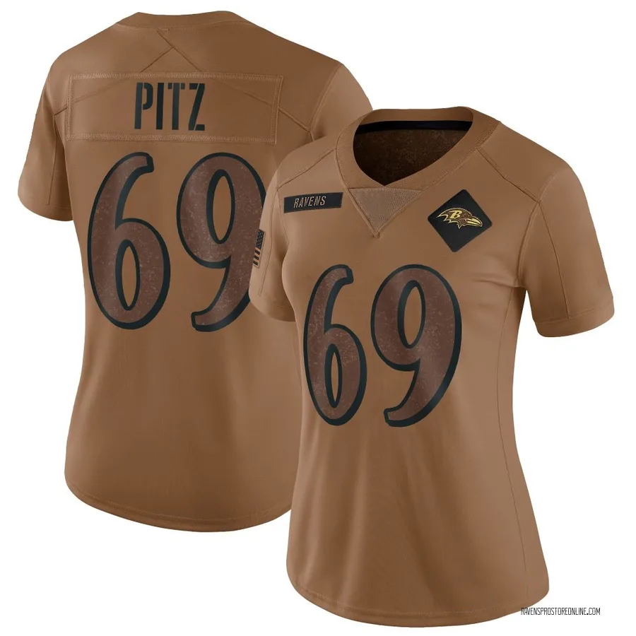 Sam Pitz Baltimore Ravens Women's Limited 2023 Salute To Service Nike Jersey - Brown