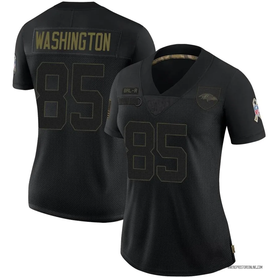 Scotty Washington Baltimore Ravens Women's Limited 2020 Salute To Service Nike Jersey - Black