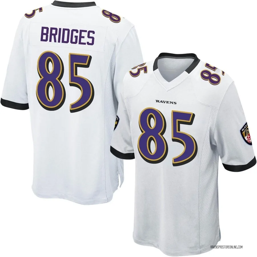 Shemar Bridges Baltimore Ravens Men's Game Nike Jersey - White