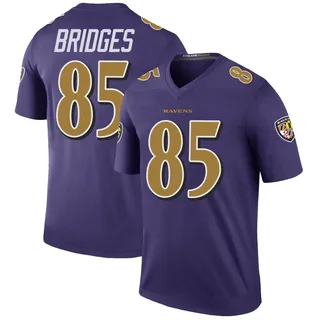 Shemar Bridges Baltimore Ravens Youth Color Rush Legend Jersey - Purple