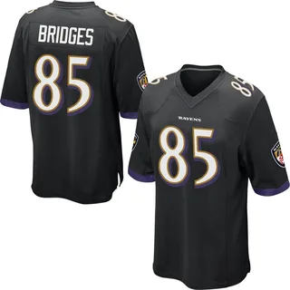 Shemar Bridges Baltimore Ravens Youth Game Jersey - Black
