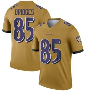 Shemar Bridges Baltimore Ravens Youth Legend Inverted Nike Jersey - Gold