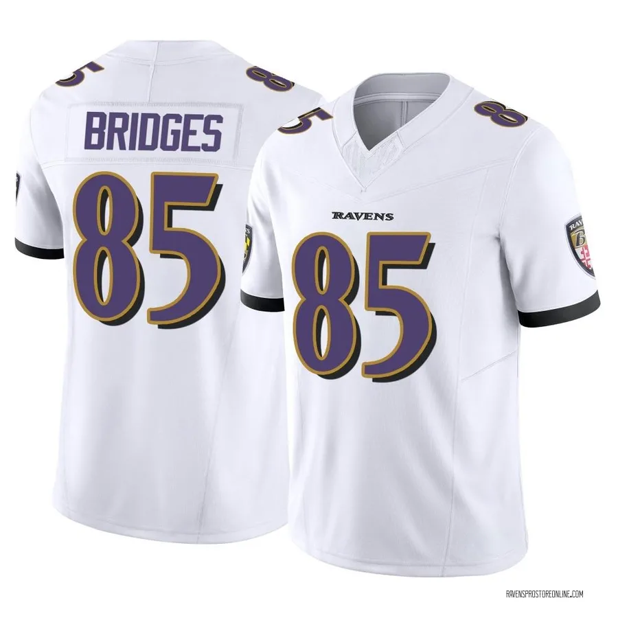 Shemar Bridges Baltimore Ravens Youth Limited Vapor F.U.S.E. Nike Jersey - White