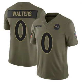 Silas Walters Baltimore Ravens Men's Limited 2025 Salute to Service Nike Jersey - Olive
