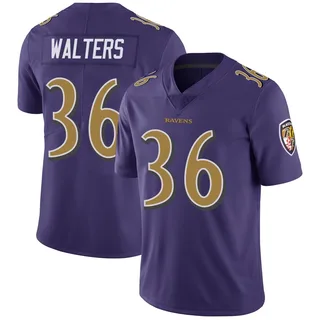 Silas Walters Baltimore Ravens Men's Limited Color Rush Vapor Untouchable Nike Jersey - Purple