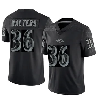 Silas Walters Baltimore Ravens Men's Limited Reflective Nike Jersey - Black
