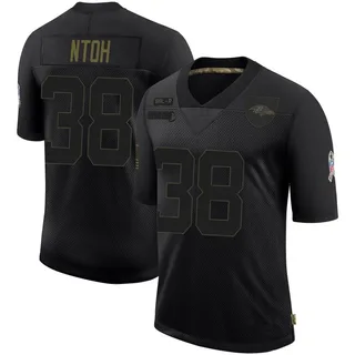 Sone Ntoh Baltimore Ravens Youth Limited 2020 Salute To Service Nike Jersey - Black