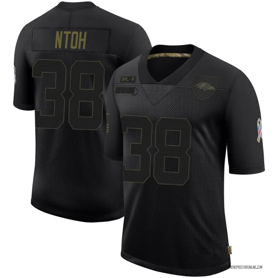 Sone Ntoh Baltimore Ravens Youth Limited 2020 Salute To Service Nike Jersey - Black