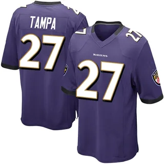 T.J. Tampa Baltimore Ravens Men's Game Team Color Nike Jersey - Purple