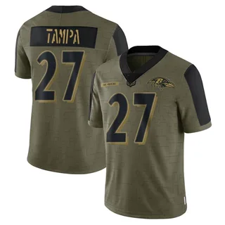 T.J. Tampa Baltimore Ravens Men's Limited 2021 Salute To Service Nike Jersey - Olive