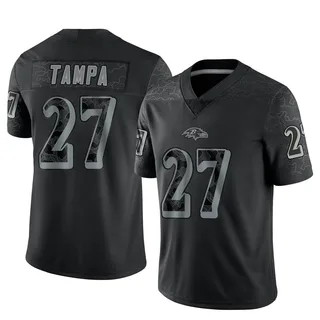 T.J. Tampa Baltimore Ravens Men's Limited Reflective Nike Jersey - Black