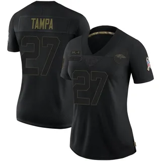 T.J. Tampa Baltimore Ravens Women's Limited 2020 Salute To Service Nike Jersey - Black