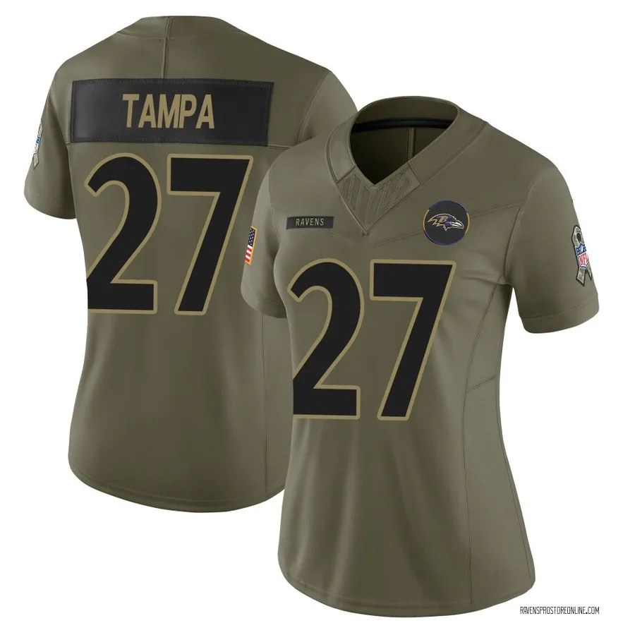 T.J. Tampa Baltimore Ravens Women's Limited 2025 Salute to Service Nike Jersey - Olive