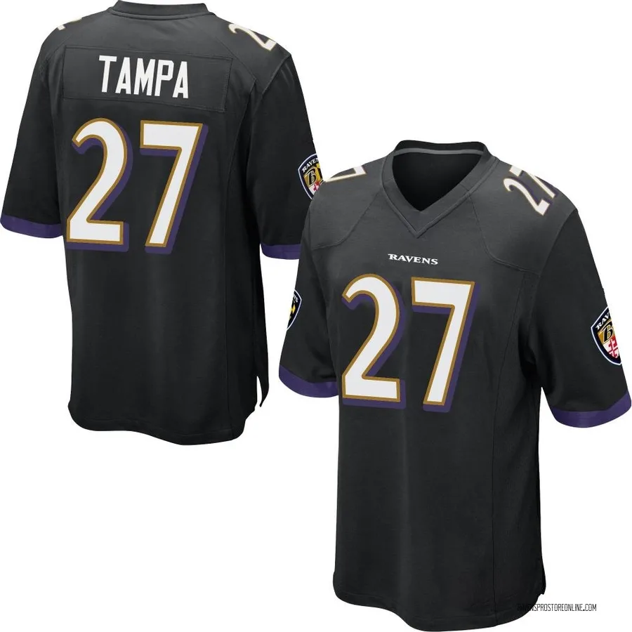 T.J. Tampa Baltimore Ravens Youth Game Nike Jersey - Black