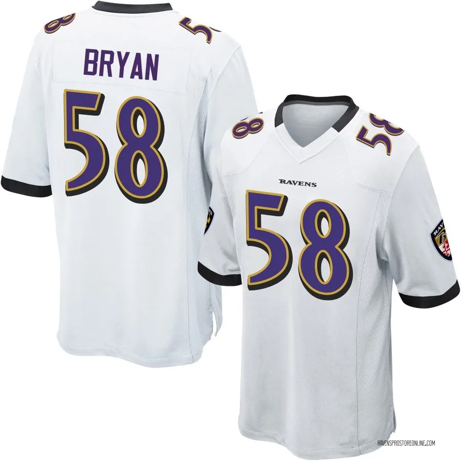 Taven Bryan Baltimore Ravens Men's Game Nike Jersey - White