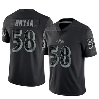 Taven Bryan Baltimore Ravens Men's Limited Reflective Nike Jersey - Black