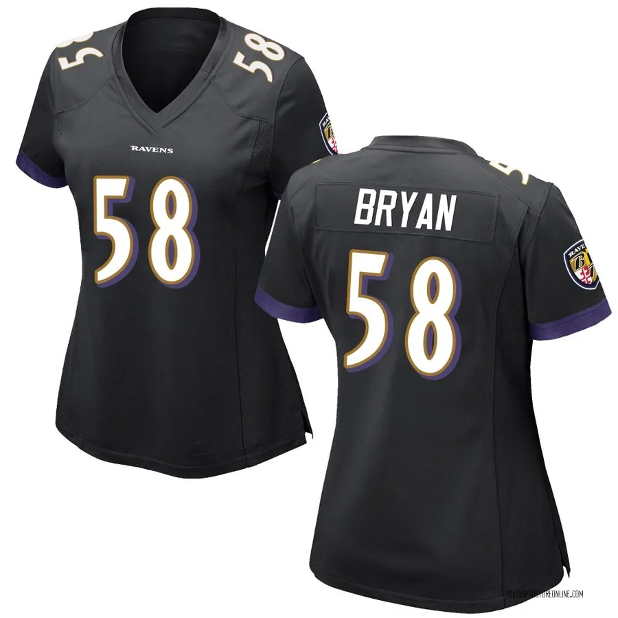Taven Bryan Baltimore Ravens Women's Game Nike Jersey - Black