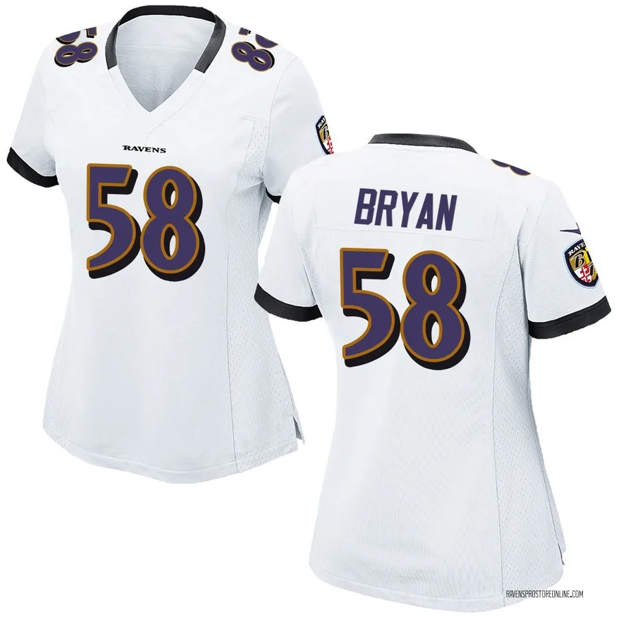 Taven Bryan Baltimore Ravens Women's Game Nike Jersey - White