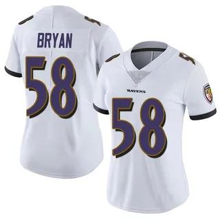 Taven Bryan Baltimore Ravens Women's Limited Vapor Untouchable Nike Jersey - White