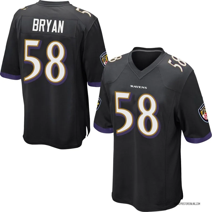 Taven Bryan Baltimore Ravens Youth Game Nike Jersey - Black