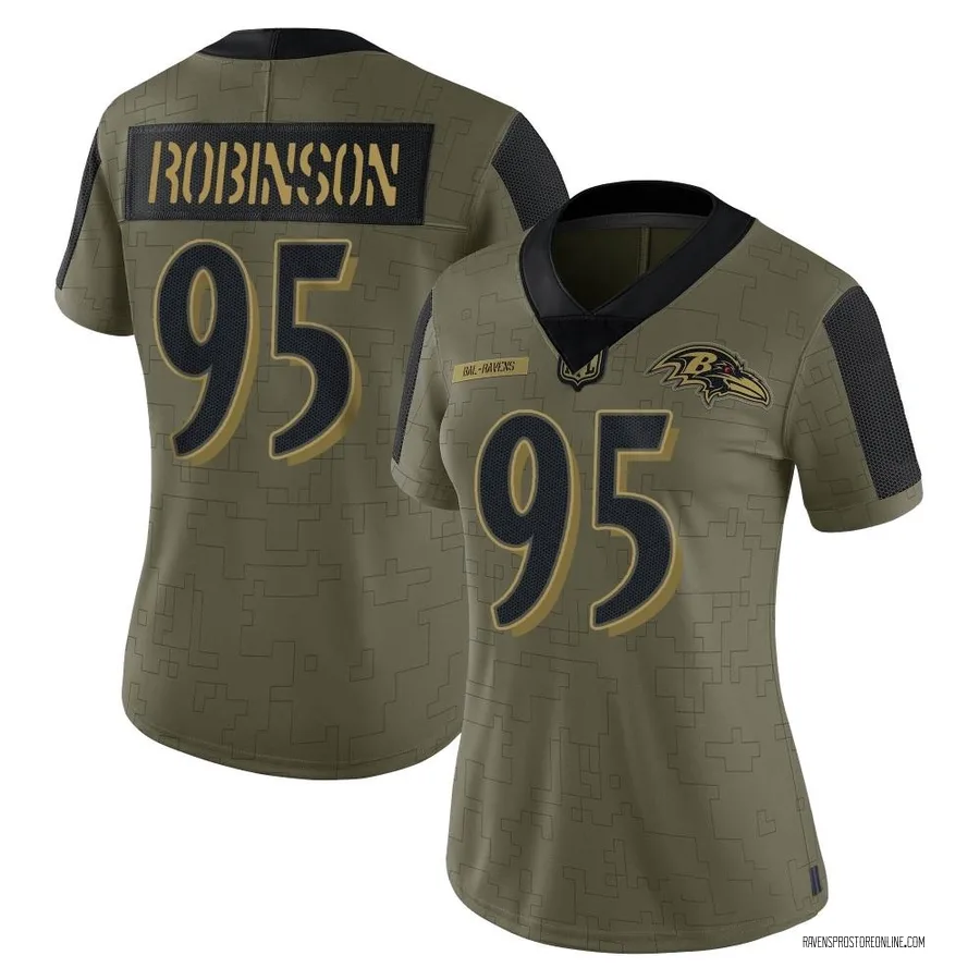 Tavius Robinson Baltimore Ravens Women's Limited 2021 Salute To Service Nike Jersey - Olive