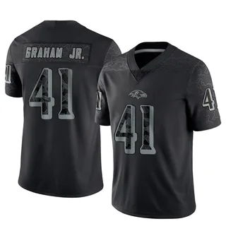 Thomas Graham Jr. Baltimore Ravens Men's Limited Reflective Nike Jersey - Black