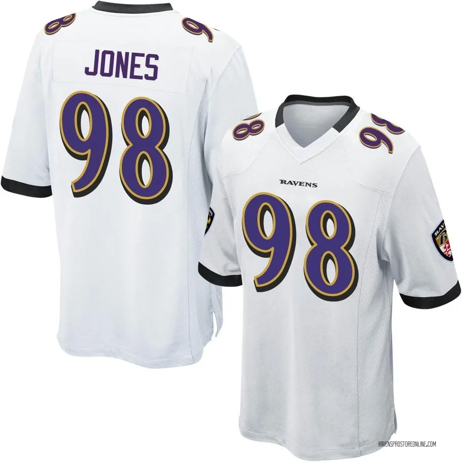 Travis Jones Baltimore Ravens Men's Game Nike Jersey - White