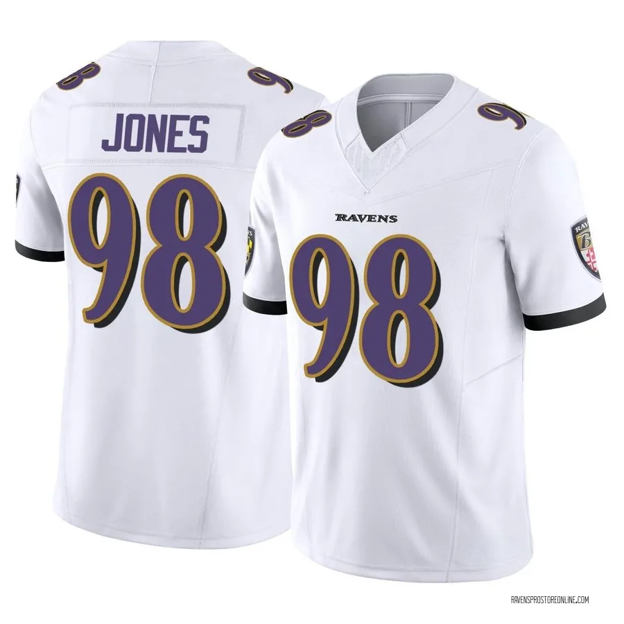 Travis Jones Baltimore Ravens Men's Limited Vapor F.U.S.E. Nike Jersey - White